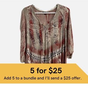 Women's Multicolor Boho Tunic Top